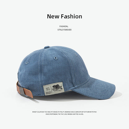Vintage Cotton Baseball Cap for Men Women, Soft Unstructured Dad Hat, Casual Plain Curved Brim Cap with Adjustable Strap