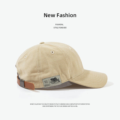 Vintage Cotton Baseball Cap for Men Women, Soft Unstructured Dad Hat, Casual Plain Curved Brim Cap with Adjustable Strap